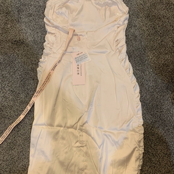 Oh Polly Strapless Satin Dress - Picture 3 of 5